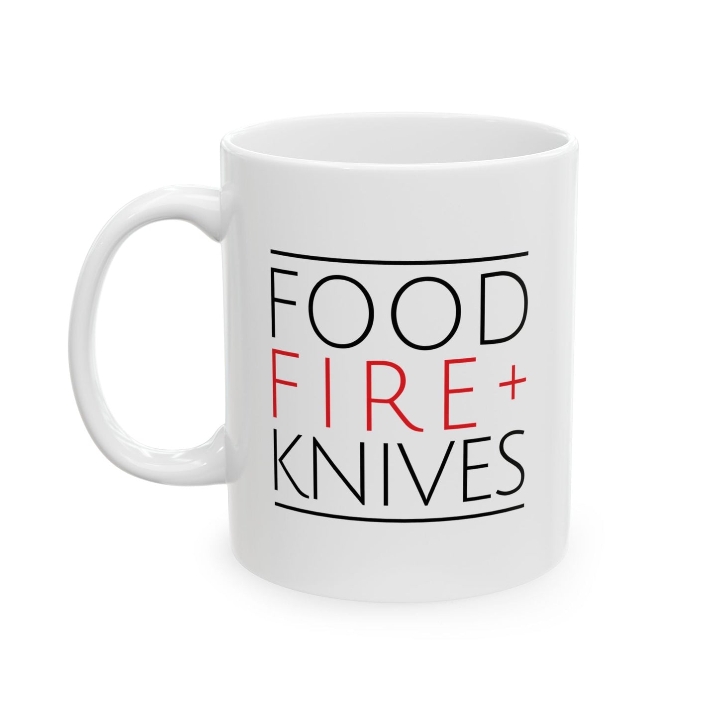 Food Fire + Knives Ceramic Mug, 11oz - BRAZEN BUY thsirt shirt