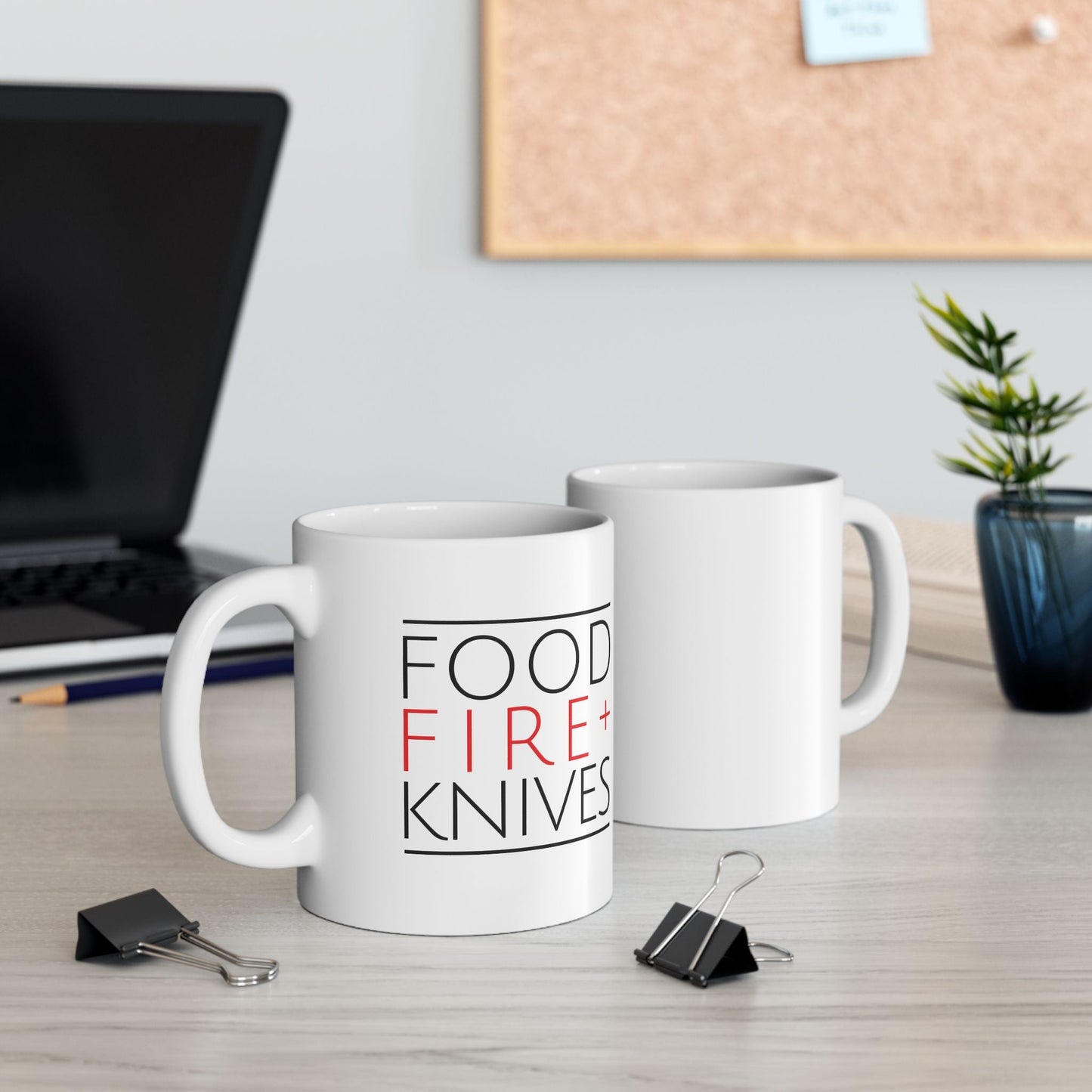 Food Fire + Knives Ceramic Mug, 11oz - BRAZEN BUY thsirt shirt