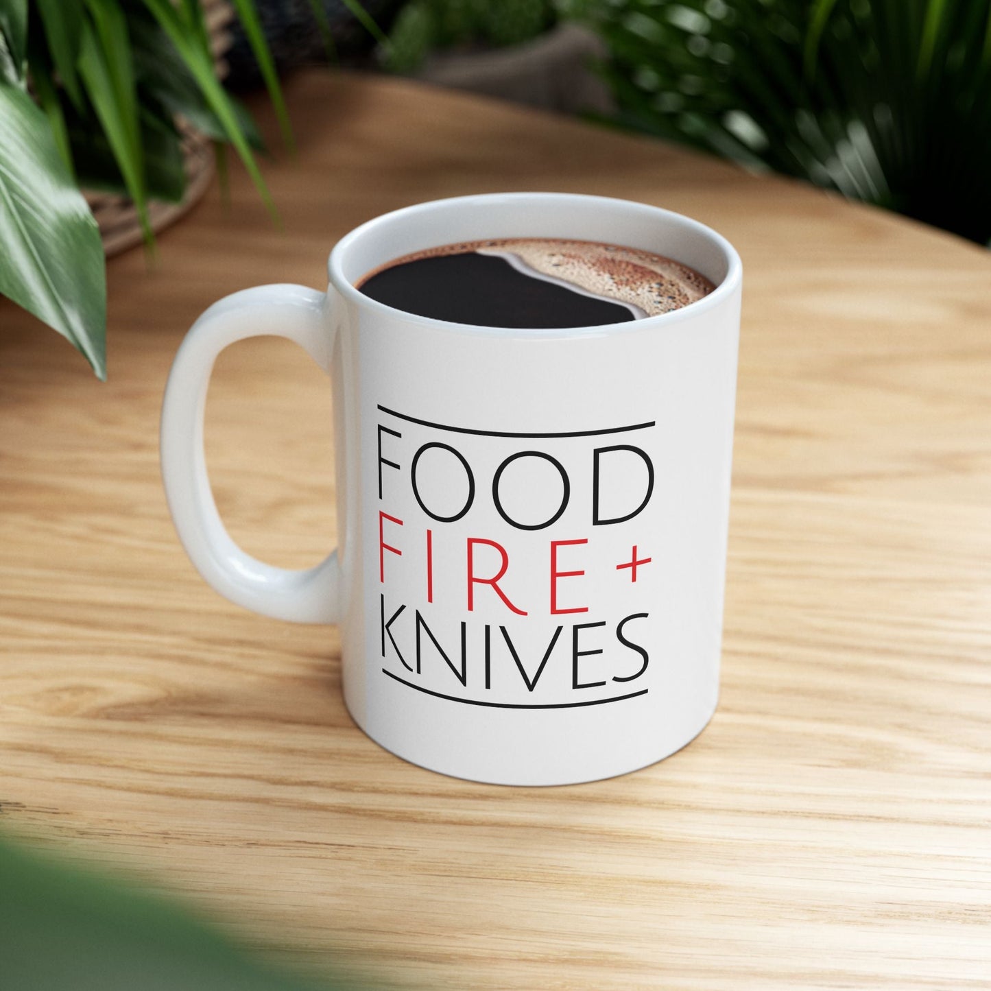 Food Fire + Knives Ceramic Mug, 11oz - BRAZEN BUY thsirt shirt