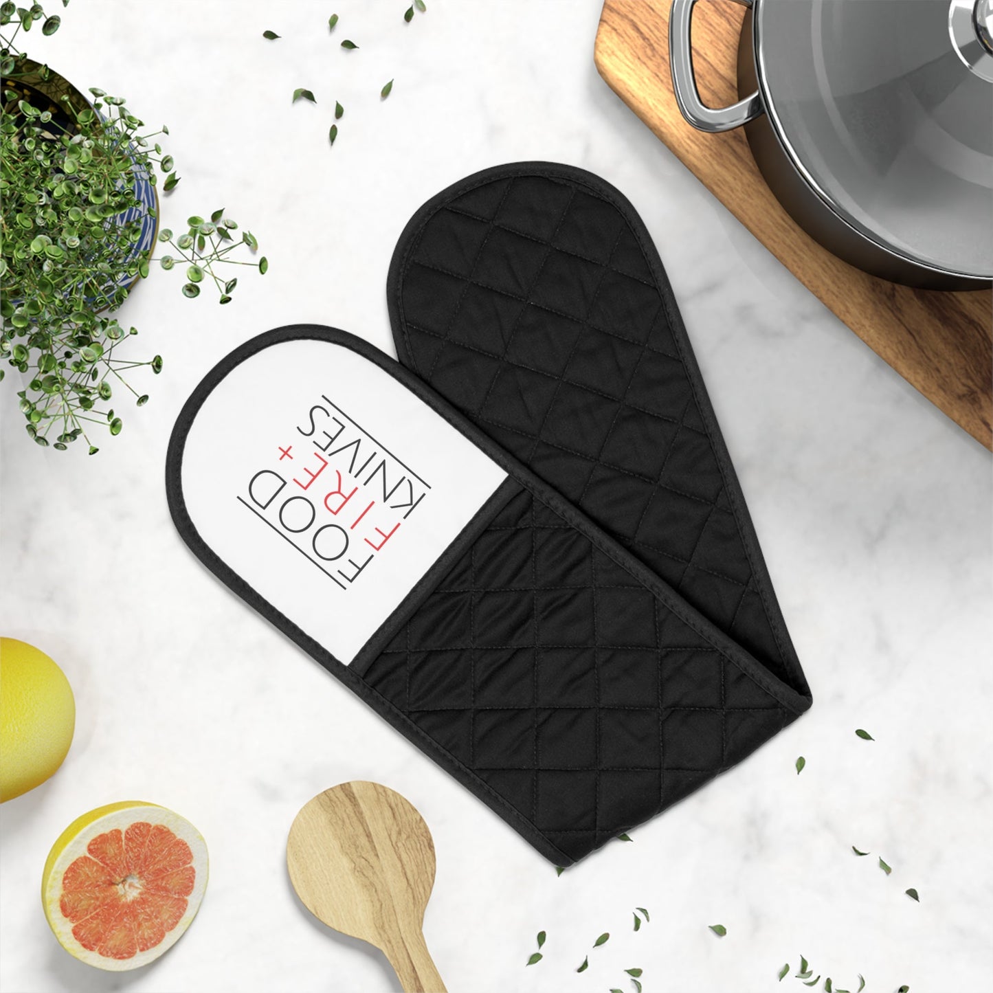 Food Fire + Knives Oven Mitts - BRAZEN BUY thsirt shirt