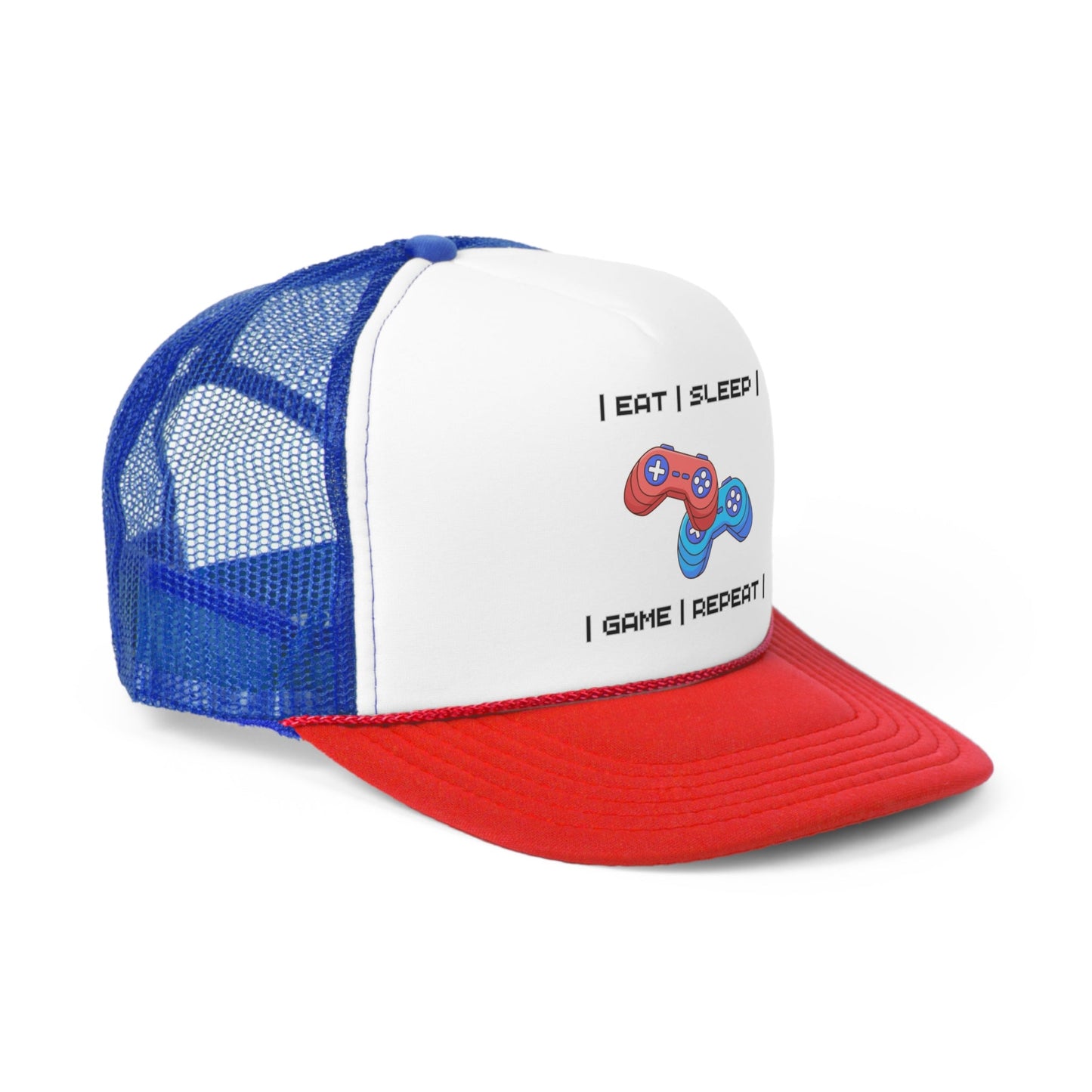 Gamer Eat Sleep Game Repeat Trucker Caps - BRAZEN BUY thsirt shirt