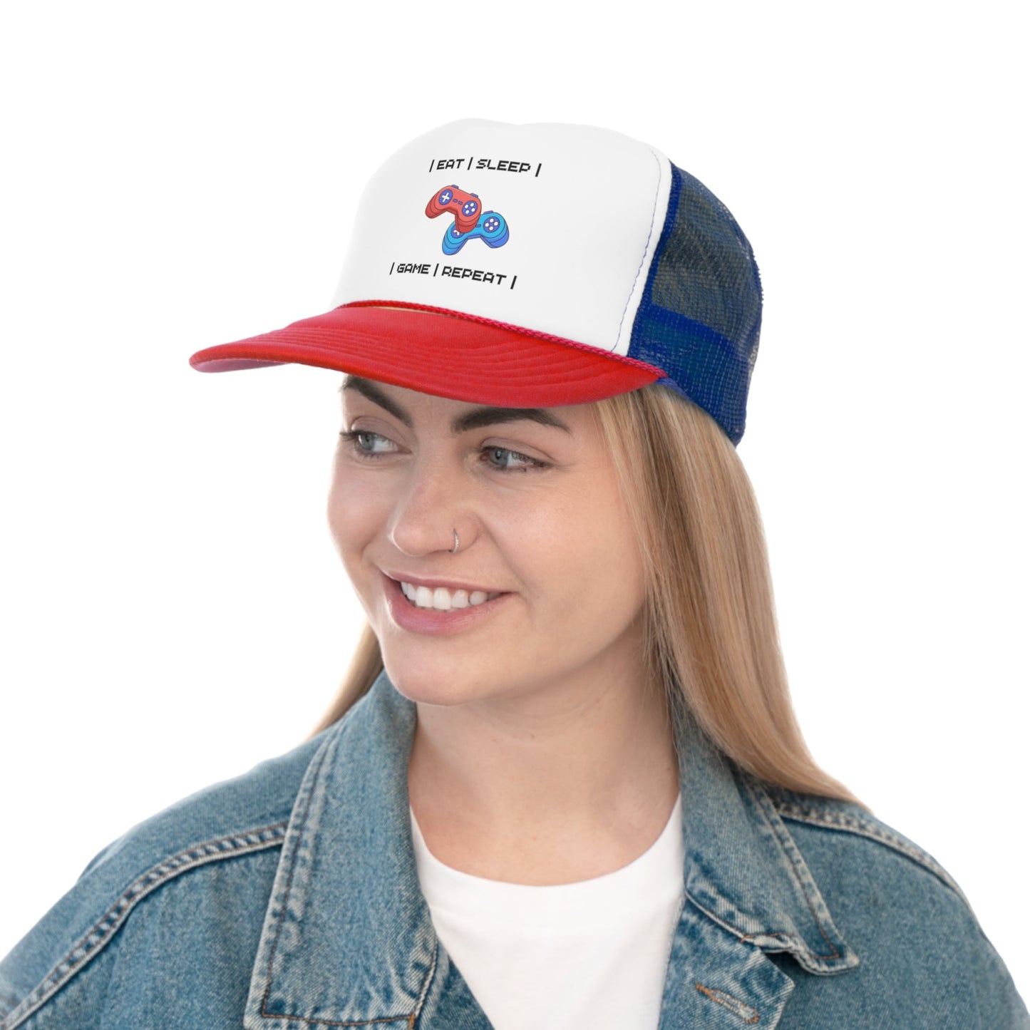 Gamer Eat Sleep Game Repeat Trucker Caps - BRAZEN BUY thsirt shirt