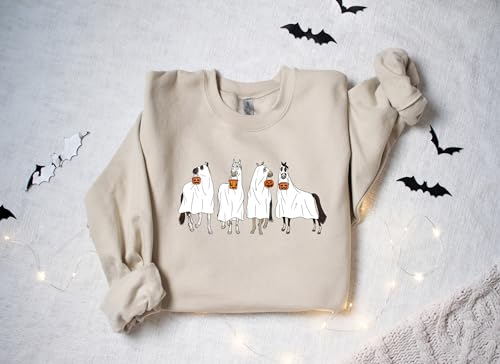Halloween Horse Ghost Shirt, Cowboy Western Halloween Shirt Sweatshirt, Ghost Sweater, Halloween Gifts, Boo Shirt, Spooky Season Shirt Sweatshirt - BRAZEN BUY thsirt shirt
