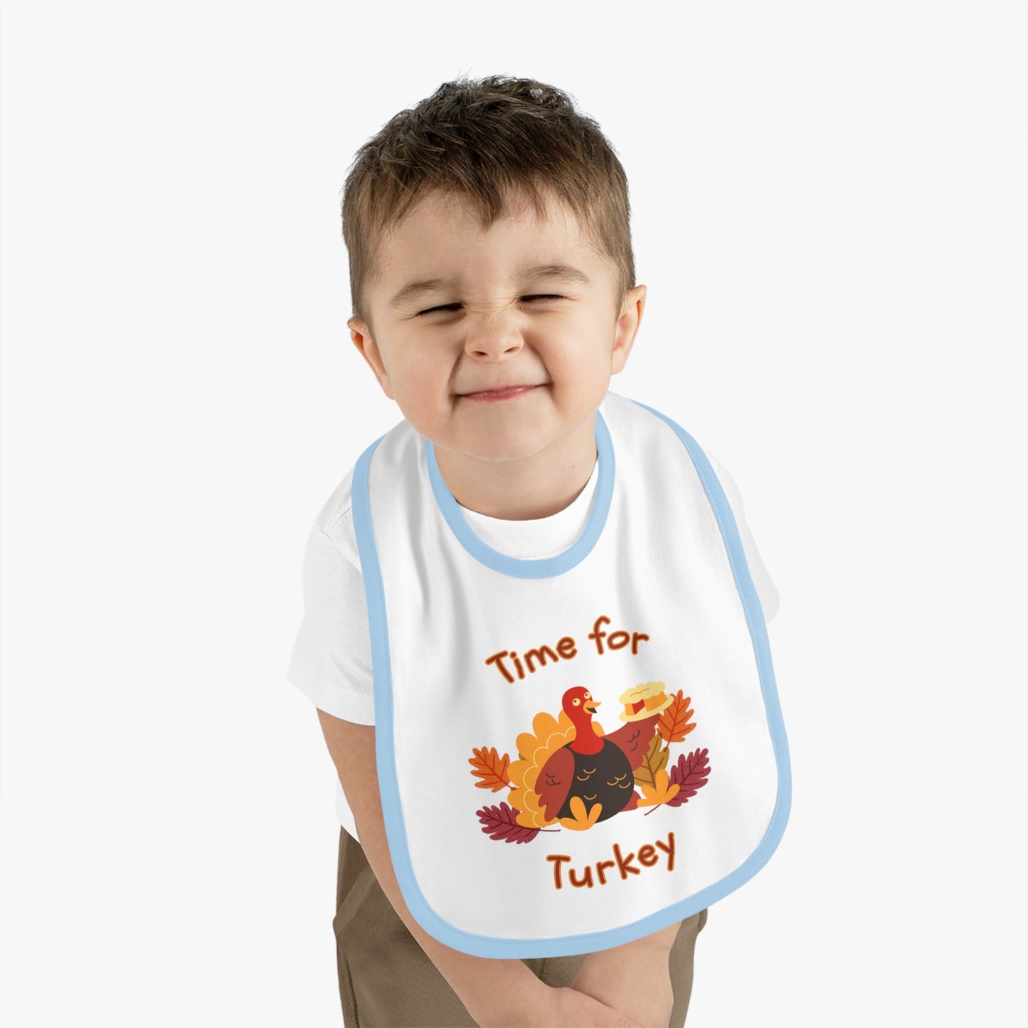 Time for Turkey Thanksgiving Baby Bib - BRAZEN BUY thsirt shirt