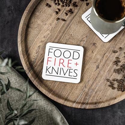 Food Fire + Knives Coasters - BRAZEN BUY thsirt shirt
