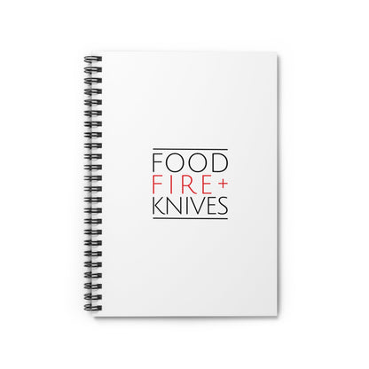 Food Fire + Knives Spiral Notebook - Ruled Line - BRAZEN BUY thsirt shirt