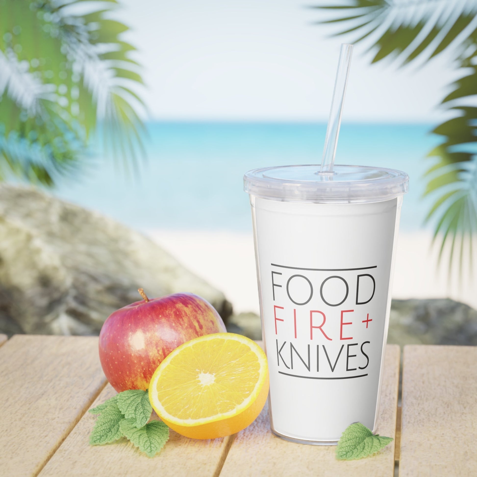 Food Fire + Knives Tumbler with Straw - BRAZEN BUY thsirt shirt