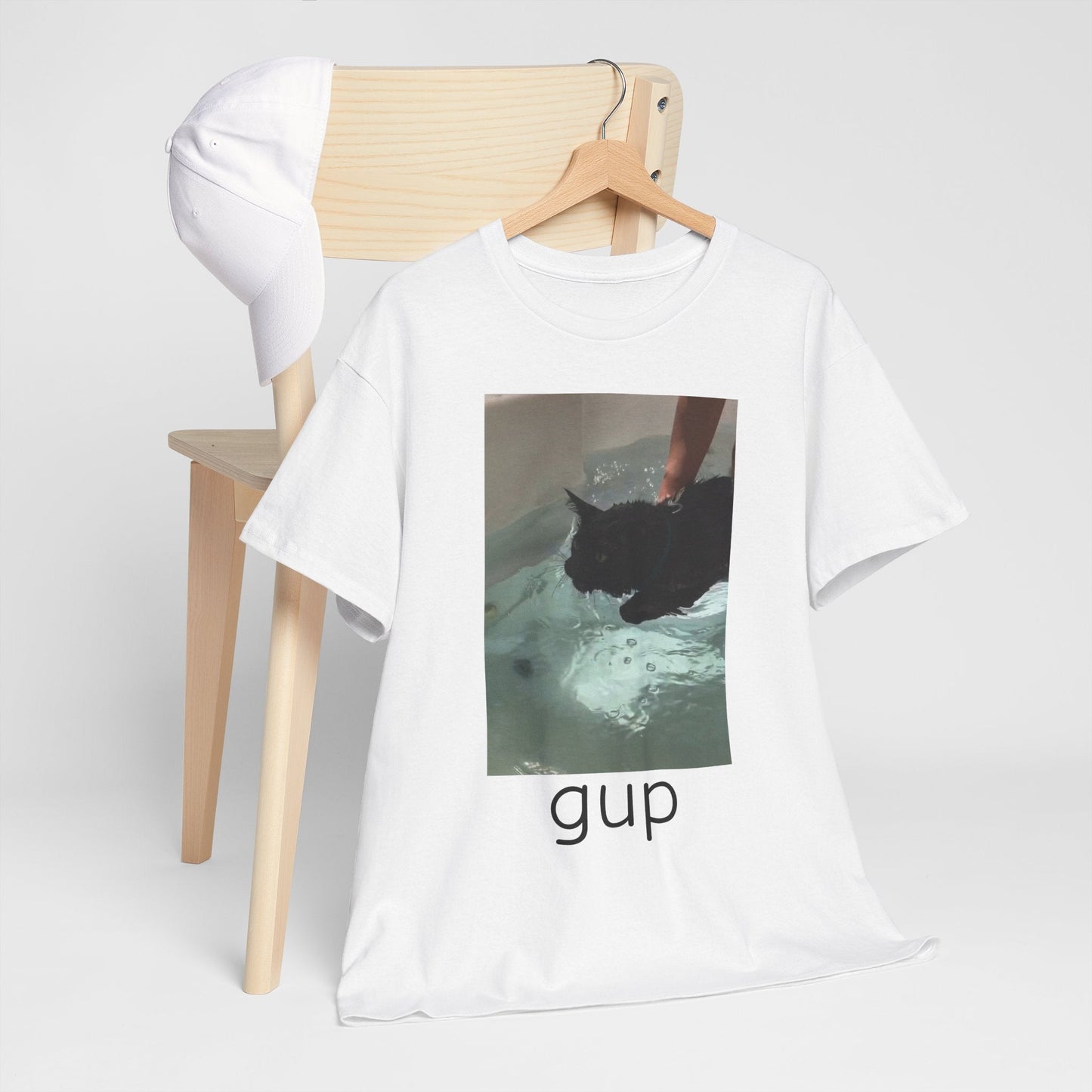 Graphic Tee - “gup” Cat in Water - BRAZEN BUY thsirt shirt