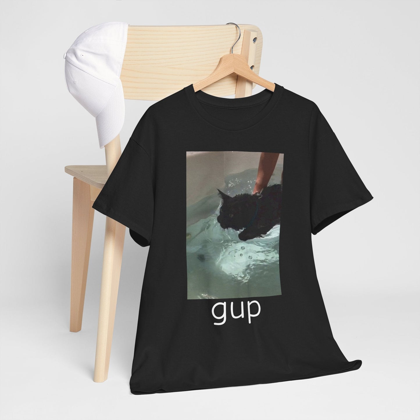 Graphic Tee - “gup” Cat in Water - BRAZEN BUY thsirt shirt