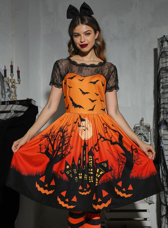 Pumpkin Halloween Rockabilly Dress Unique Vintage 60s Smak Parlour