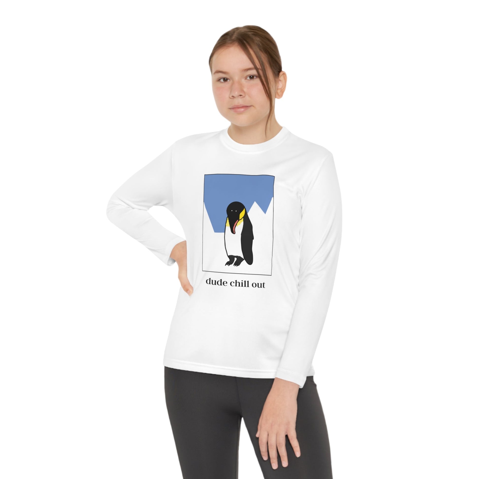 Penguin Dude Chill Out Youth Long Sleeve Tee - BRAZEN BUY thsirt shirt